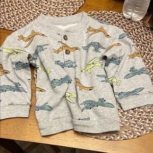 Carter's Gray Baby Sweater with Airplane Design